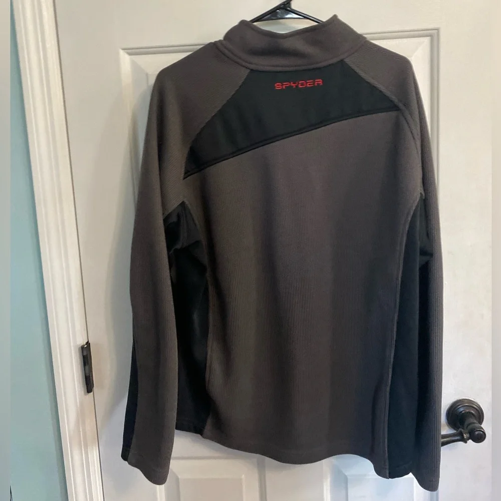 Spyder Men's Zip Up Sweater - Black and Gray